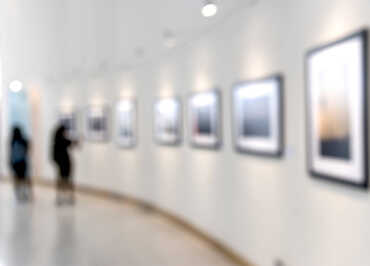 People enjoying an art exhibition